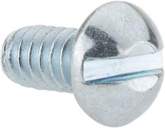 Value Collection - #10-24 UNC, 3/8" Length Under Head Slotted Drive Machine Screw - Round Head, Grade J82 Steel, Zinc-Plated Finish, Without Washer - Exact Tool & Supply
