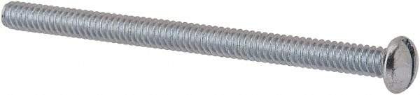 Value Collection - #10-24 UNC, 2-3/4" Length Under Head Slotted Drive Machine Screw - Round Head, Grade J82 Steel, Zinc-Plated Finish, Without Washer - Exact Tool & Supply