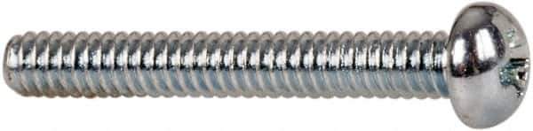 Value Collection - #2-56 UNC, 5/8" Length Under Head Phillips Drive Machine Screw - Round Head, Grade J82 Steel, Zinc-Plated Finish, Without Washer - Exact Tool & Supply