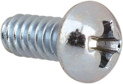 Value Collection - #4-40 UNC, 1/4" Length Under Head Phillips Drive Machine Screw - Round Head, Grade J82 Steel, Zinc-Plated Finish, Without Washer - Exact Tool & Supply