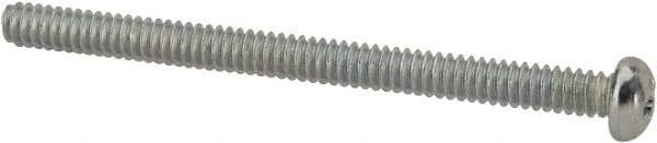 Value Collection - #4-40 UNC, 1-1/2" Length Under Head Phillips Drive Machine Screw - Round Head, Grade J82 Steel, Zinc-Plated Finish, Without Washer - Exact Tool & Supply