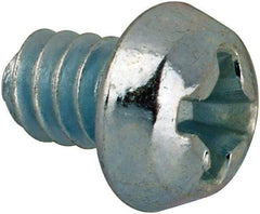 Value Collection - #6-32 UNC, 3/16" Length Under Head Phillips Drive Machine Screw - Round Head, Grade J82 Steel, Zinc-Plated Finish, Without Washer - Exact Tool & Supply