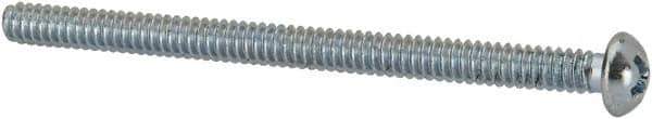 Value Collection - #6-32 UNC, 2" Length Under Head Phillips Drive Machine Screw - Round Head, Grade J82 Steel, Zinc-Plated Finish, Without Washer - Exact Tool & Supply