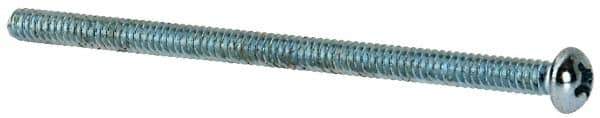 Value Collection - #6-32 UNC, 2-1/2" Length Under Head Phillips Drive Machine Screw - Round Head, Grade J82 Steel, Zinc-Plated Finish, Without Washer - Exact Tool & Supply