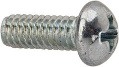 Value Collection - #8-32 UNC, 7/16" Length Under Head Phillips Drive Machine Screw - Round Head, Grade J82 Steel, Zinc-Plated Finish, Without Washer - Exact Tool & Supply