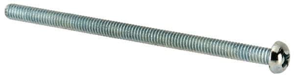 Value Collection - #8-32 UNC, 3" Length Under Head Phillips Drive Machine Screw - Round Head, Grade J82 Steel, Zinc-Plated Finish, Without Washer - Exact Tool & Supply