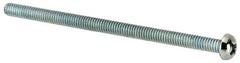 Value Collection - #8-32 UNC, 3" Length Under Head Phillips Drive Machine Screw - Round Head, Grade J82 Steel, Zinc-Plated Finish, Without Washer - Exact Tool & Supply