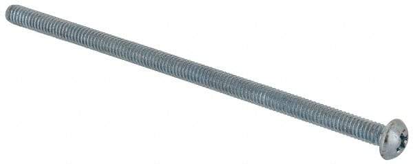 Value Collection - #8-32 UNC, 3-1/2" Length Under Head Phillips Drive Machine Screw - Round Head, Grade J82 Steel, Zinc-Plated Finish, Without Washer - Exact Tool & Supply