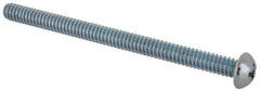 Value Collection - #10-24 UNC, 2-3/4" Length Under Head Phillips Drive Machine Screw - Round Head, Grade J82 Steel, Zinc-Plated Finish, Without Washer - Exact Tool & Supply