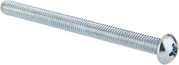 Value Collection - #10-32 UNF, 2-1/2" Length Under Head Phillips Drive Machine Screw - Round Head, Grade J82 Steel, Zinc-Plated Finish, Without Washer - Exact Tool & Supply