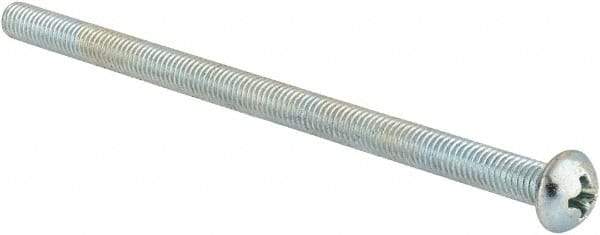 Value Collection - #10-32 UNF, 3-1/2" Length Under Head Phillips Drive Machine Screw - Round Head, Grade J82 Steel, Zinc-Plated Finish, Without Washer - Exact Tool & Supply