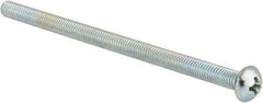 Value Collection - #10-32 UNF, 3-1/2" Length Under Head Phillips Drive Machine Screw - Round Head, Grade J82 Steel, Zinc-Plated Finish, Without Washer - Exact Tool & Supply