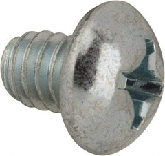 Value Collection - #12-24 UNC, 1/4" Length Under Head Phillips Drive Machine Screw - Round Head, Grade J82 Steel, Zinc-Plated Finish, Without Washer - Exact Tool & Supply
