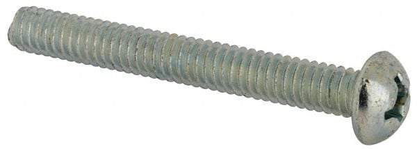 Value Collection - #12-24 UNC, 1-3/4" Length Under Head Phillips Drive Machine Screw - Round Head, Grade J82 Steel, Zinc-Plated Finish, Without Washer - Exact Tool & Supply