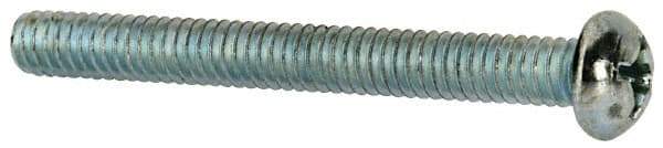 Value Collection - #12-24 UNC, 2" Length Under Head Phillips Drive Machine Screw - Round Head, Grade J82 Steel, Zinc-Plated Finish, Without Washer - Exact Tool & Supply