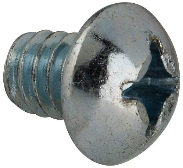 Value Collection - 1/4-20 UNC, 5/16" Length Under Head Phillips Drive Machine Screw - Round Head, Grade J82 Steel, Zinc-Plated Finish, Without Washer - Exact Tool & Supply
