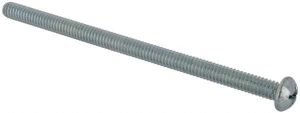 Value Collection - 1/4-20 UNC, 4-1/2" Length Under Head Phillips Drive Machine Screw - Round Head, Grade J82 Steel, Zinc-Plated Finish, Without Washer - Exact Tool & Supply