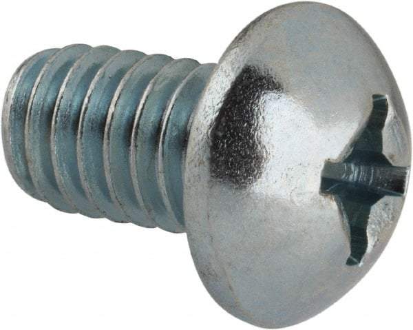 Value Collection - 5/16-18 UNC, 1/2" Length Under Head Phillips Drive Machine Screw - Round Head, Grade J82 Steel, Zinc-Plated Finish, Without Washer - Exact Tool & Supply
