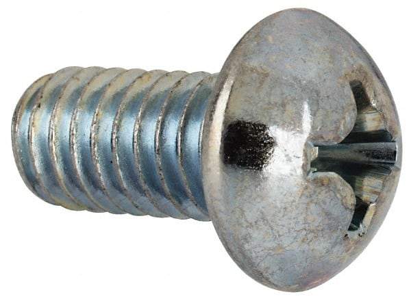 Value Collection - 5/16-18 UNC, 5/8" Length Under Head Phillips Drive Machine Screw - Round Head, Grade J82 Steel, Zinc-Plated Finish, Without Washer - Exact Tool & Supply