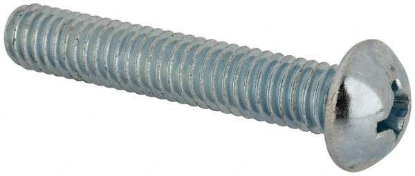 Value Collection - 5/16-18 UNC, 1-3/4" Length Under Head Phillips Drive Machine Screw - Round Head, Grade J82 Steel, Zinc-Plated Finish, Without Washer - Exact Tool & Supply