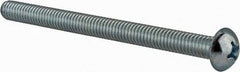 Value Collection - 5/16-18 UNC, 4" Length Under Head Phillips Drive Machine Screw - Round Head, Grade J82 Steel, Zinc-Plated Finish, Without Washer - Exact Tool & Supply