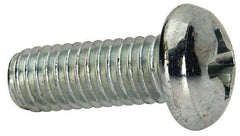 Value Collection - 3/8-16 UNC, 1" Length Under Head Phillips Drive Machine Screw - Round Head, Grade J82 Steel, Zinc-Plated Finish, Without Washer - Exact Tool & Supply