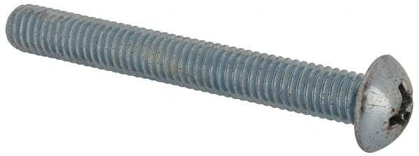 Value Collection - 3/8-16 UNC, 3" Length Under Head Phillips Drive Machine Screw - Round Head, Grade J82 Steel, Zinc-Plated Finish, Without Washer - Exact Tool & Supply