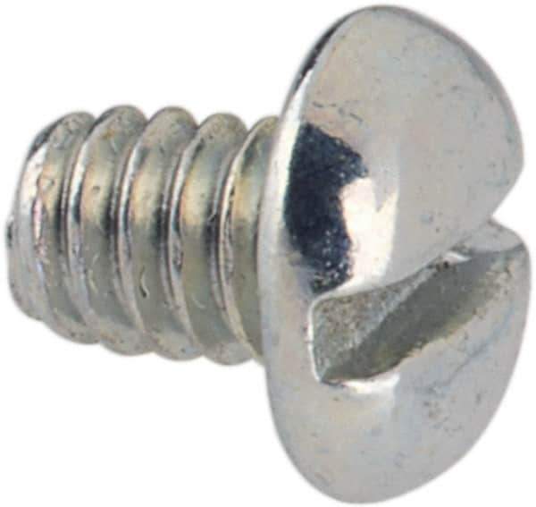 Value Collection - #2-56 UNC, 1/8" Length Under Head Slotted Drive Machine Screw - Pan Head, Grade J82 Steel, Zinc-Plated Finish, Without Washer - Exact Tool & Supply