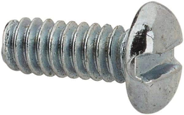 Value Collection - #3-48 UNC, 1/4" Length Under Head Slotted Drive Machine Screw - Pan Head, Grade J82 Steel, Zinc-Plated Finish, Without Washer - Exact Tool & Supply