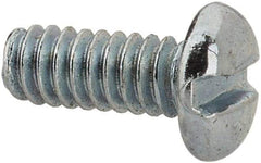Value Collection - #3-48 UNC, 1/4" Length Under Head Slotted Drive Machine Screw - Pan Head, Grade J82 Steel, Zinc-Plated Finish, Without Washer - Exact Tool & Supply