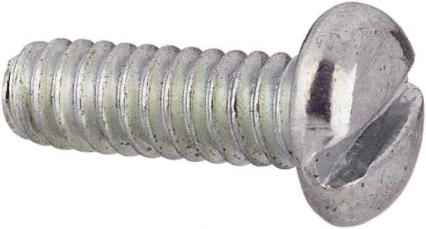 Value Collection - #3-48 UNC, 5/16" Length Under Head Slotted Drive Machine Screw - Pan Head, Grade J82 Steel, Zinc-Plated Finish, Without Washer - Exact Tool & Supply