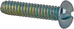 Value Collection - #3-48 UNC, 7/16" Length Under Head Slotted Drive Machine Screw - Pan Head, Grade J82 Steel, Zinc-Plated Finish, Without Washer - Exact Tool & Supply