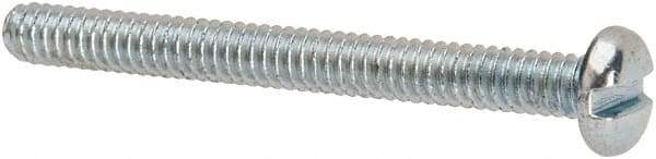 Value Collection - #3-48 UNC, 1" Length Under Head Slotted Drive Machine Screw - Pan Head, Grade J82 Steel, Zinc-Plated Finish, Without Washer - Exact Tool & Supply