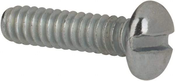 Value Collection - #4-40 UNC, 7/16" Length Under Head Slotted Drive Machine Screw - Pan Head, Grade J82 Steel, Zinc-Plated Finish, Without Washer - Exact Tool & Supply