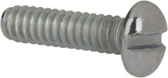 Value Collection - #4-40 UNC, 7/16" Length Under Head Slotted Drive Machine Screw - Pan Head, Grade J82 Steel, Zinc-Plated Finish, Without Washer - Exact Tool & Supply