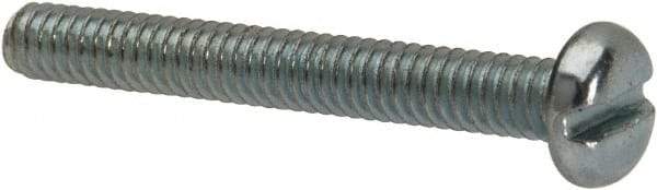 Value Collection - #5-40 UNC, 1" Length Under Head Slotted Drive Machine Screw - Pan Head, Grade J82 Steel, Zinc-Plated Finish, Without Washer - Exact Tool & Supply