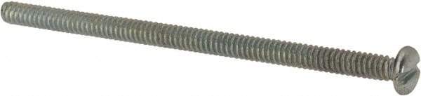 Value Collection - #6-32 UNC, 2-1/2" Length Under Head Slotted Drive Machine Screw - Pan Head, Grade J82 Steel, Zinc-Plated Finish, Without Washer - Exact Tool & Supply