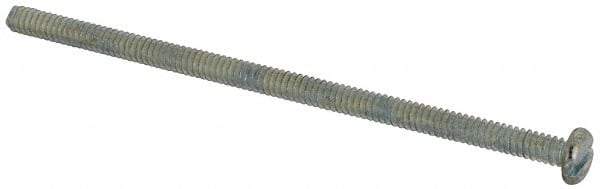 Value Collection - #6-32 UNC, 3" Length Under Head Slotted Drive Machine Screw - Pan Head, Grade J82 Steel, Zinc-Plated Finish, Without Washer - Exact Tool & Supply