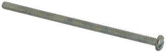 Value Collection - #6-32 UNC, 3" Length Under Head Slotted Drive Machine Screw - Pan Head, Grade J82 Steel, Zinc-Plated Finish, Without Washer - Exact Tool & Supply