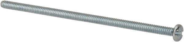 Value Collection - #6-32 UNC, 3-1/4" Length Under Head Slotted Drive Machine Screw - Pan Head, Grade J82 Steel, Zinc-Plated Finish, Without Washer - Exact Tool & Supply