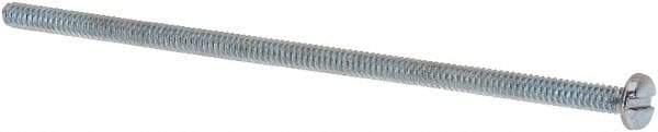 Value Collection - #6-32 UNC, 3-1/2" Length Under Head Slotted Drive Machine Screw - Pan Head, Grade J82 Steel, Zinc-Plated Finish, Without Washer - Exact Tool & Supply