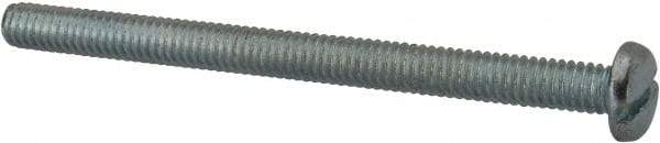 Value Collection - #8-32 UNC, 2-1/4" Length Under Head Slotted Drive Machine Screw - Pan Head, Grade J82 Steel, Zinc-Plated Finish, Without Washer - Exact Tool & Supply