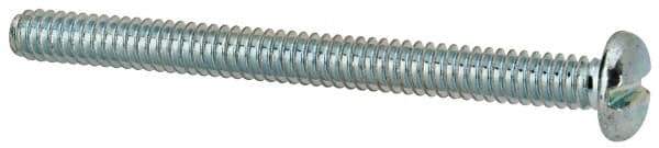 Value Collection - #10-24 UNC, 2-1/4" Length Under Head Slotted Drive Machine Screw - Pan Head, Grade J82 Steel, Zinc-Plated Finish, Without Washer - Exact Tool & Supply