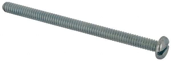 Value Collection - #10-24 UNC, 3" Length Under Head Slotted Drive Machine Screw - Pan Head, Grade J82 Steel, Zinc-Plated Finish, Without Washer - Exact Tool & Supply