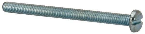 Value Collection - #10-32 UNF, 2-1/2" Length Under Head Slotted Drive Machine Screw - Pan Head, Grade J82 Steel, Zinc-Plated Finish, Without Washer - Exact Tool & Supply