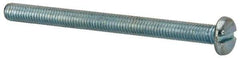 Value Collection - #10-32 UNF, 2-1/2" Length Under Head Slotted Drive Machine Screw - Pan Head, Grade J82 Steel, Zinc-Plated Finish, Without Washer - Exact Tool & Supply