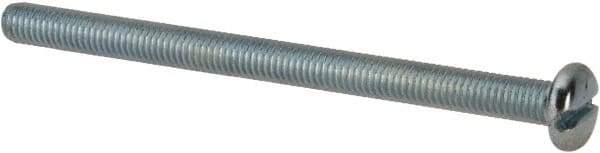 Value Collection - #10-32 UNF, 2-3/4" Length Under Head Slotted Drive Machine Screw - Pan Head, Grade J82 Steel, Zinc-Plated Finish, Without Washer - Exact Tool & Supply