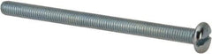 Value Collection - #10-32 UNF, 2-3/4" Length Under Head Slotted Drive Machine Screw - Pan Head, Grade J82 Steel, Zinc-Plated Finish, Without Washer - Exact Tool & Supply
