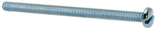 Value Collection - #10-32 UNF, 3" Length Under Head Slotted Drive Machine Screw - Pan Head, Grade J82 Steel, Zinc-Plated Finish, Without Washer - Exact Tool & Supply
