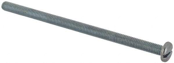 Value Collection - #10-32 UNF, 3-1/2" Length Under Head Slotted Drive Machine Screw - Pan Head, Grade J82 Steel, Zinc-Plated Finish, Without Washer - Exact Tool & Supply